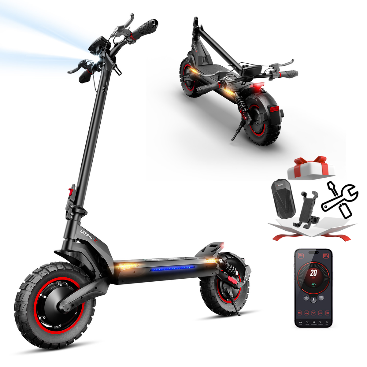 Trottinette électrique tout-terrain à double moteur iScooter iX7 Pro