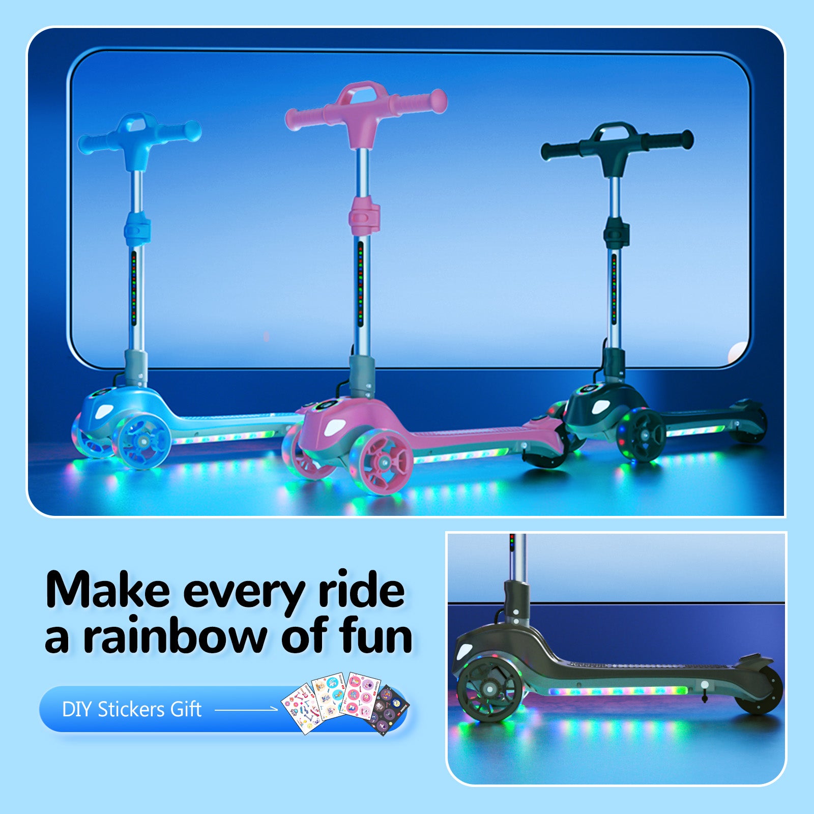 Trottinettes pliables à hauteur réglable iScooter iK2 Pro 3 pour enfants