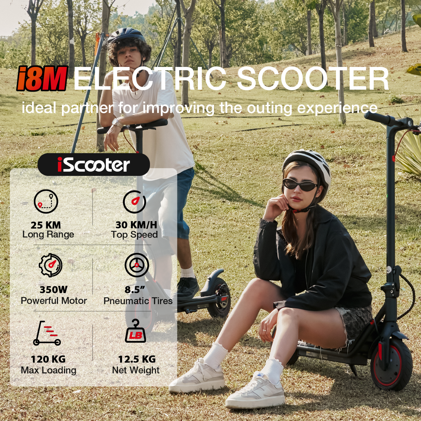 iScooter i8M Electric Scooter 25 KM Long Range