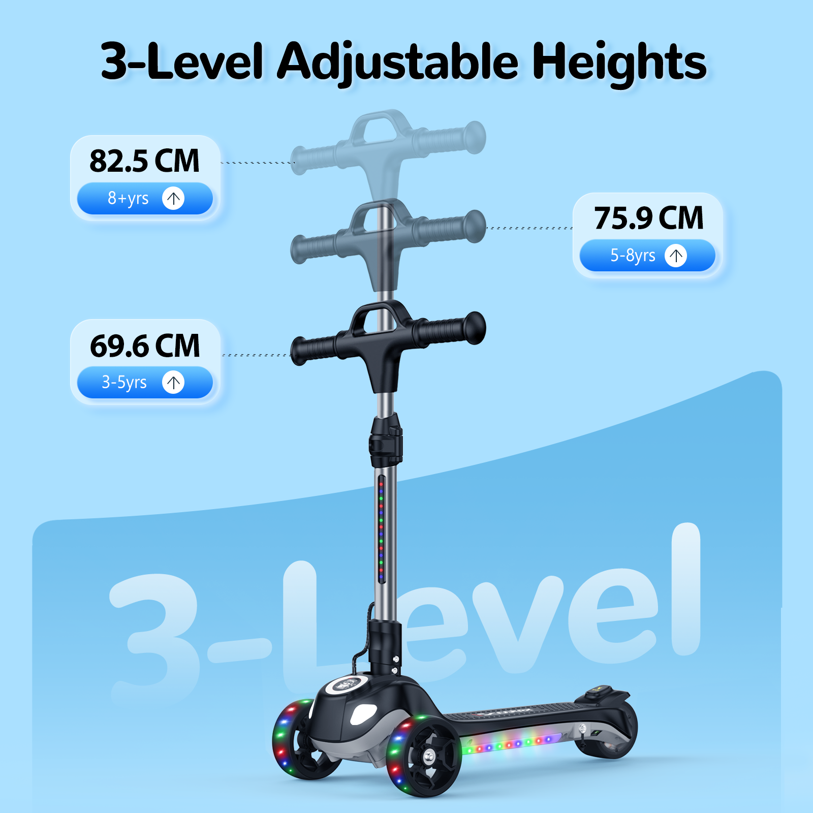 Trottinettes pliables à hauteur réglable iScooter iK2 Pro 3 pour enfants