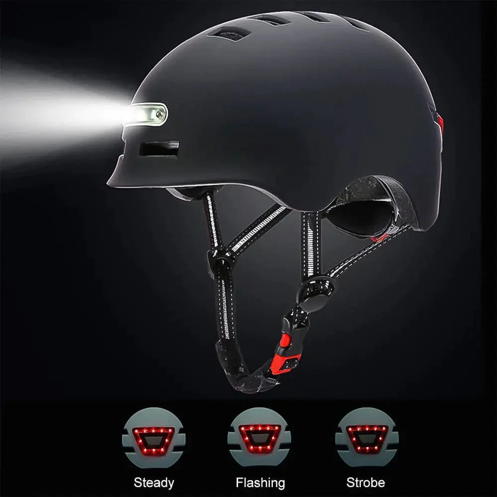 Casque de vélo et de trottinette avec lumière LED
