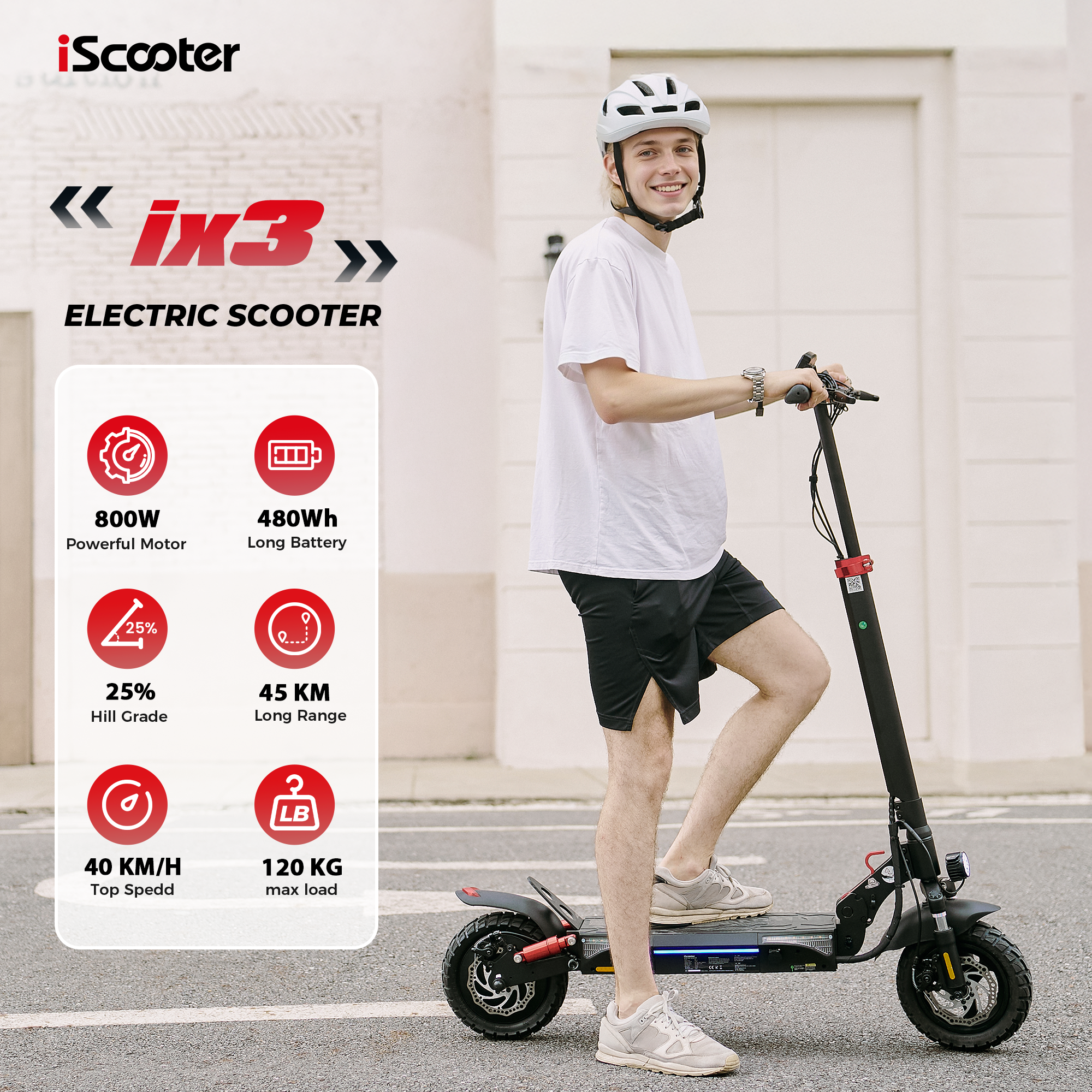 iScooter iX3 800W Off Road Electric Scooter