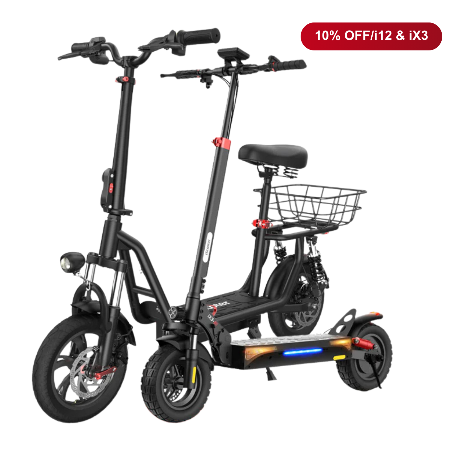 Offre combinée : 10 % de réduction - iScooter : 2 trottinettes électriques au meilleur prix