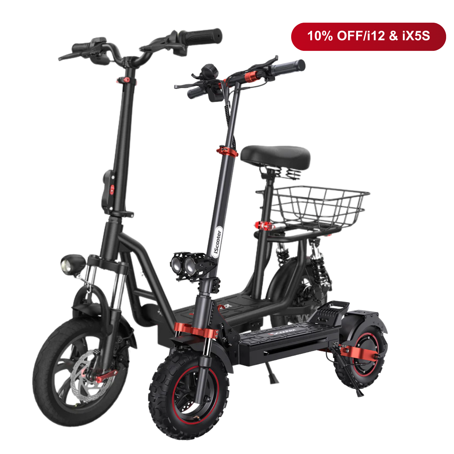Offre combinée : 10 % de réduction - iScooter : 2 trottinettes électriques au meilleur prix