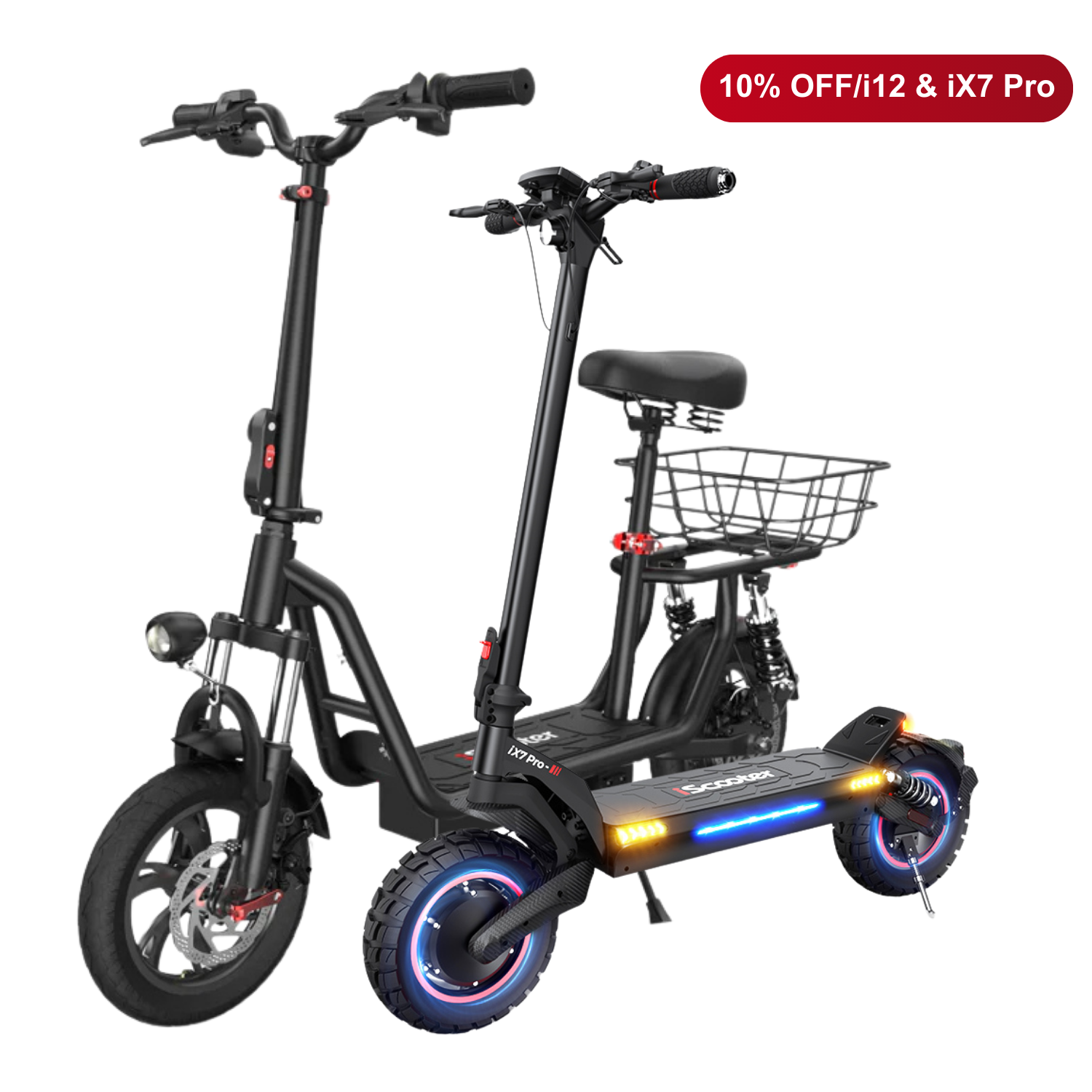Offre combinée : 10 % de réduction - iScooter : 2 trottinettes électriques au meilleur prix