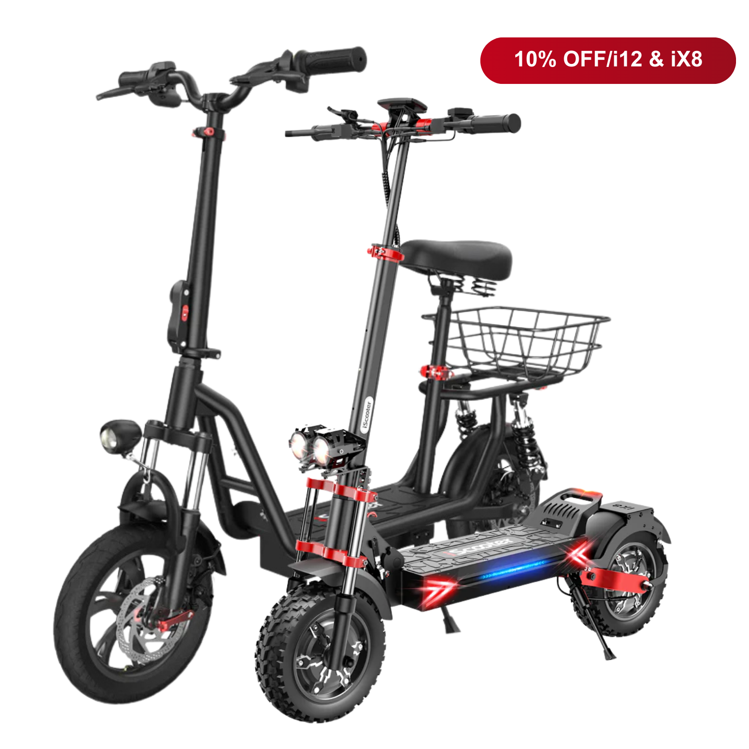 Offre combinée : 10 % de réduction - iScooter : 2 trottinettes électriques au meilleur prix