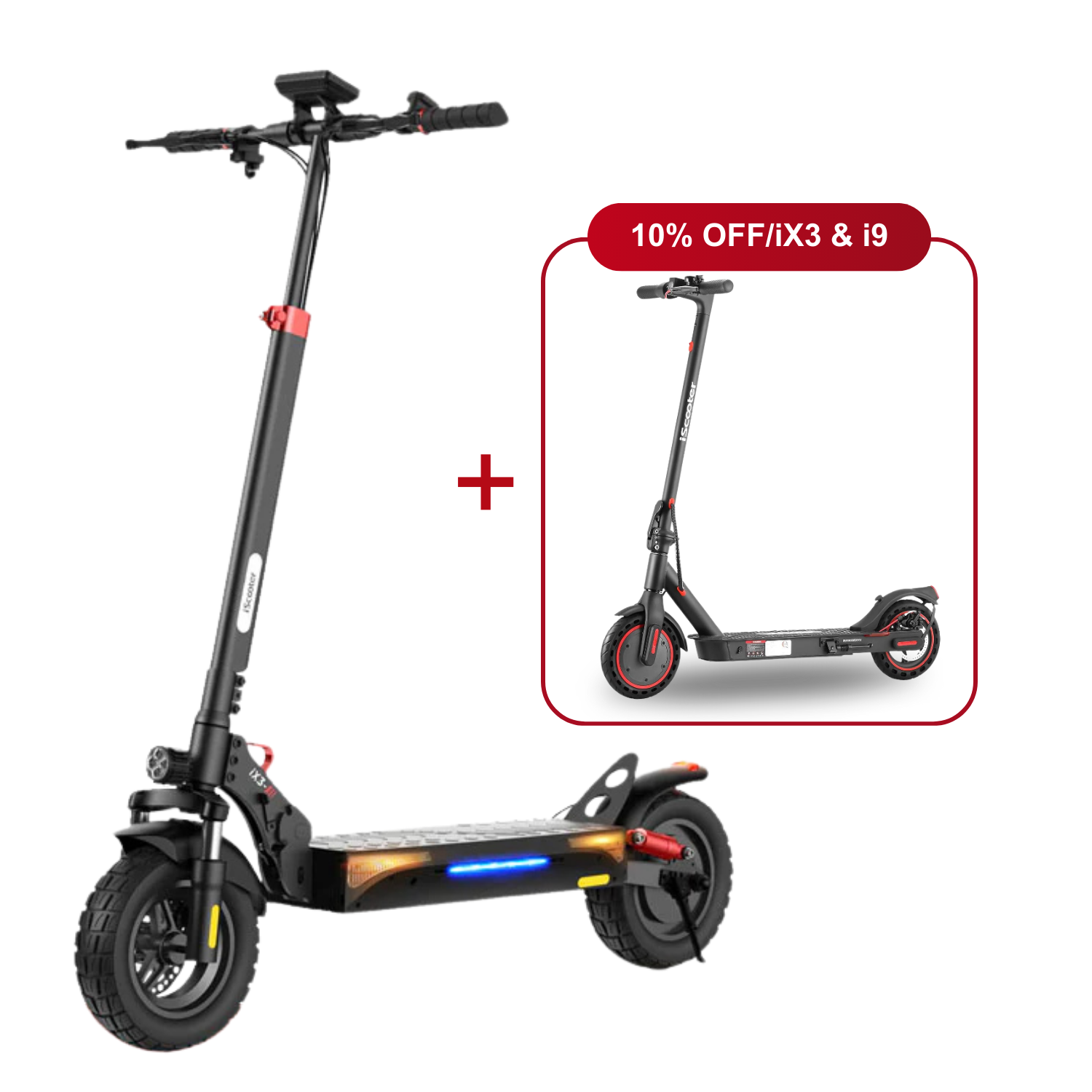 Offre combinée : 10 % de réduction - iScooter : 2 trottinettes électriques au meilleur prix