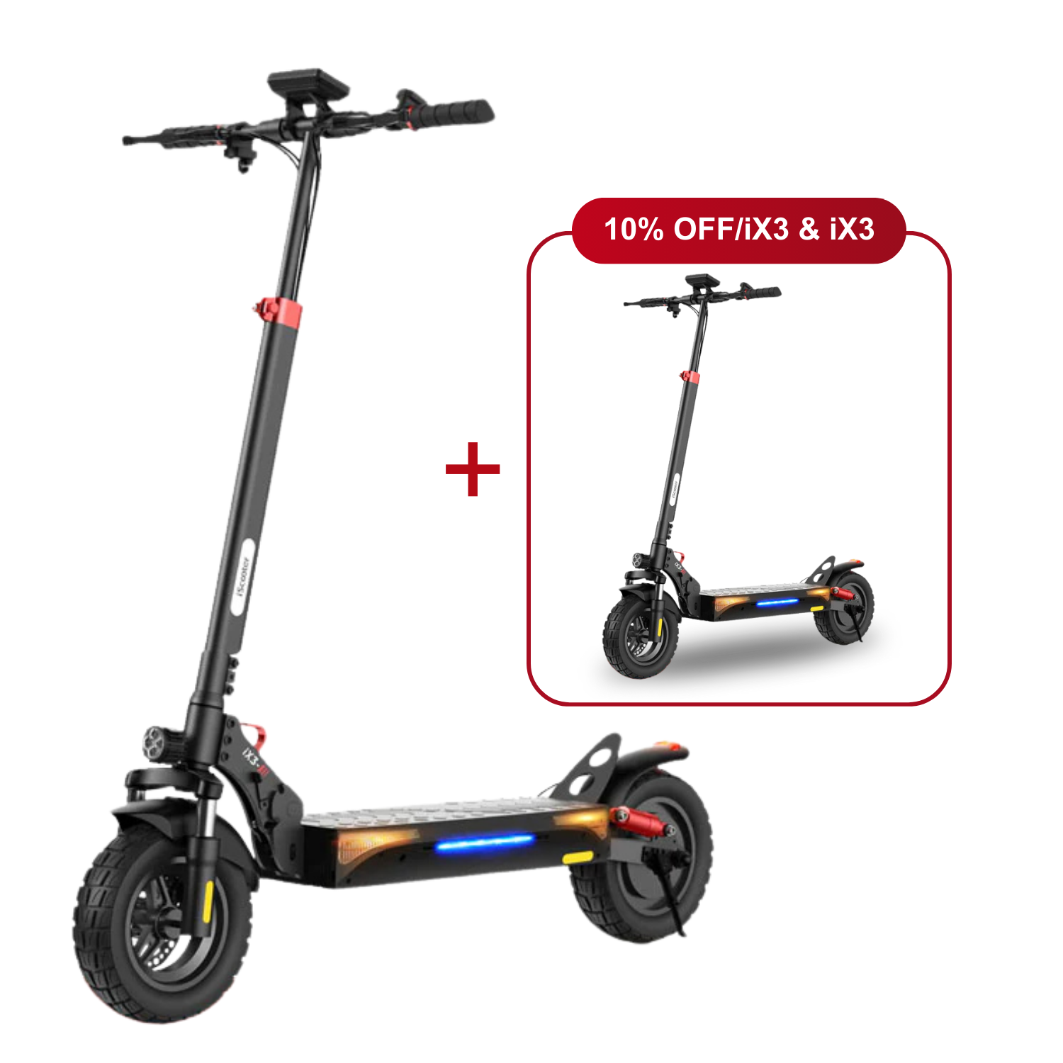 Offre combinée : 10 % de réduction - iScooter : 2 trottinettes électriques au meilleur prix
