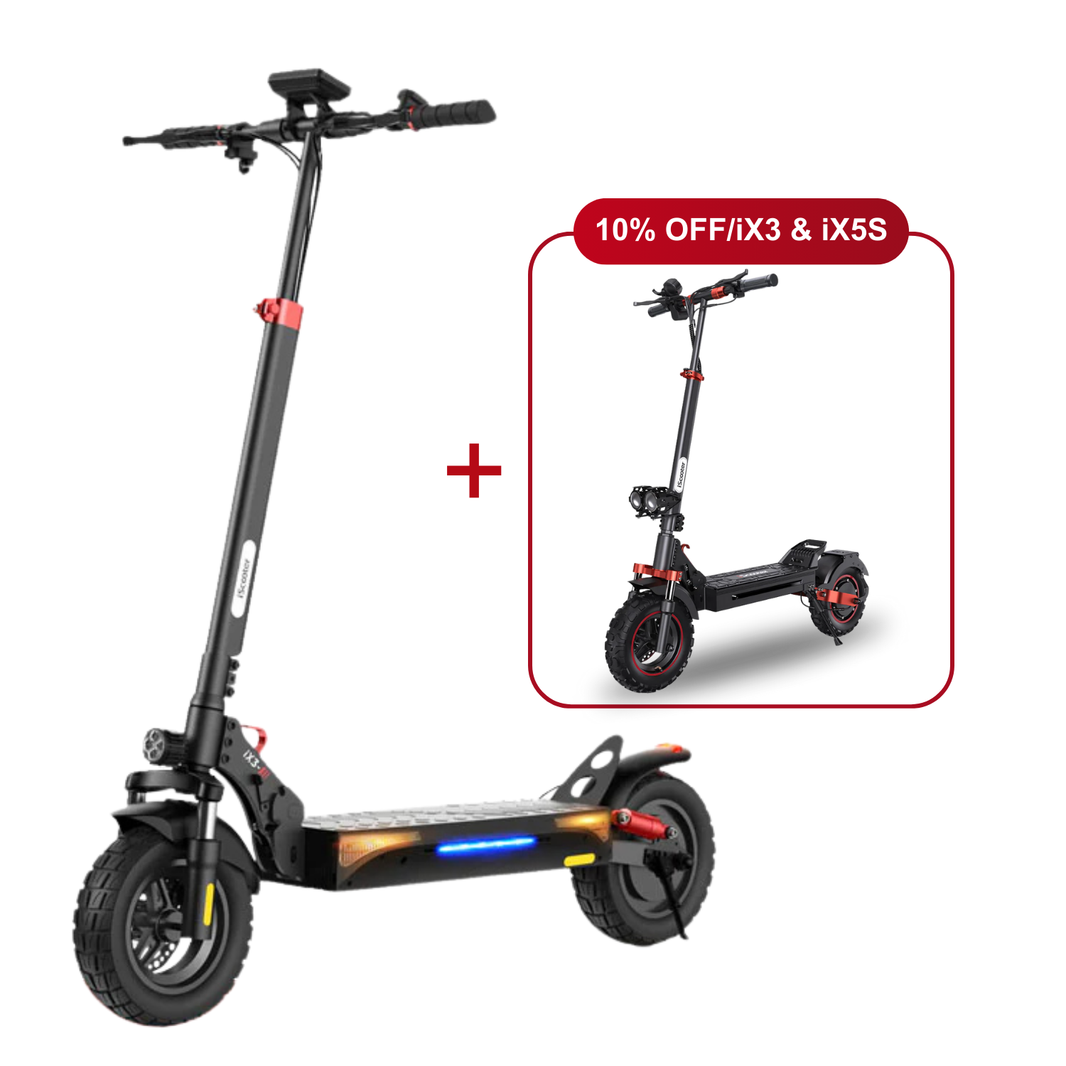 Offre combinée : 10 % de réduction - iScooter : 2 trottinettes électriques au meilleur prix