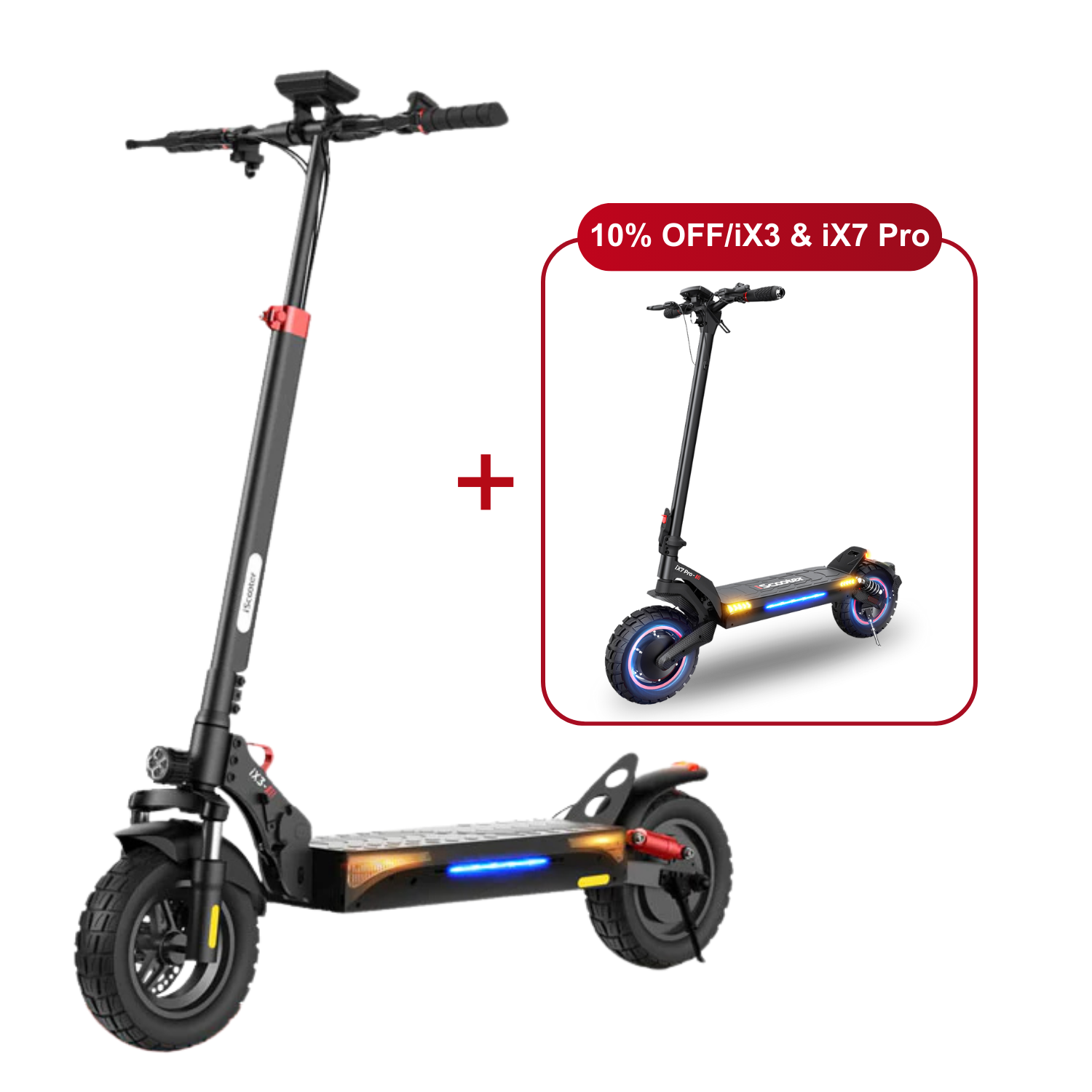 Offre combinée : 10 % de réduction - iScooter : 2 trottinettes électriques au meilleur prix