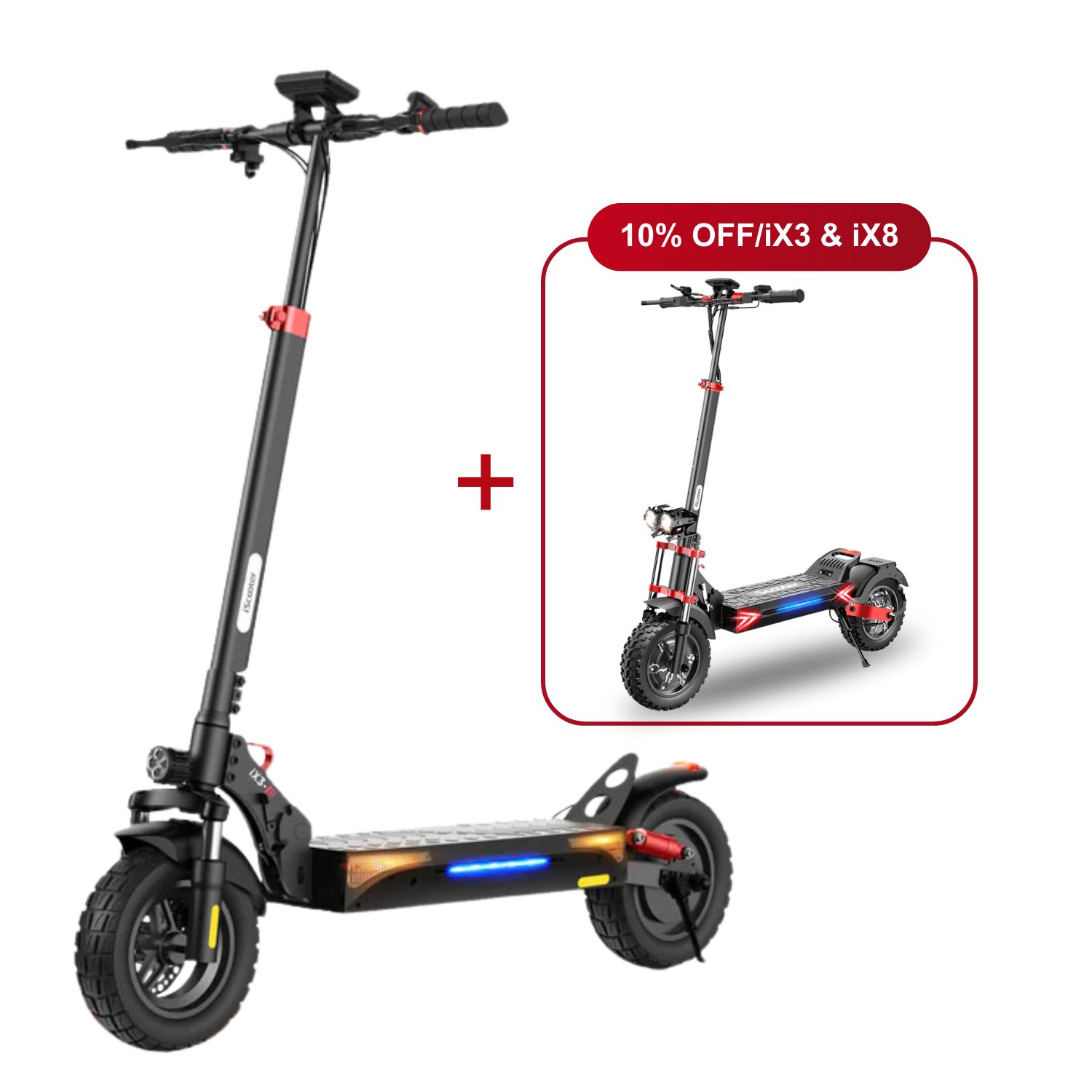 Offre combinée : 10 % de réduction - iScooter : 2 trottinettes électriques au meilleur prix