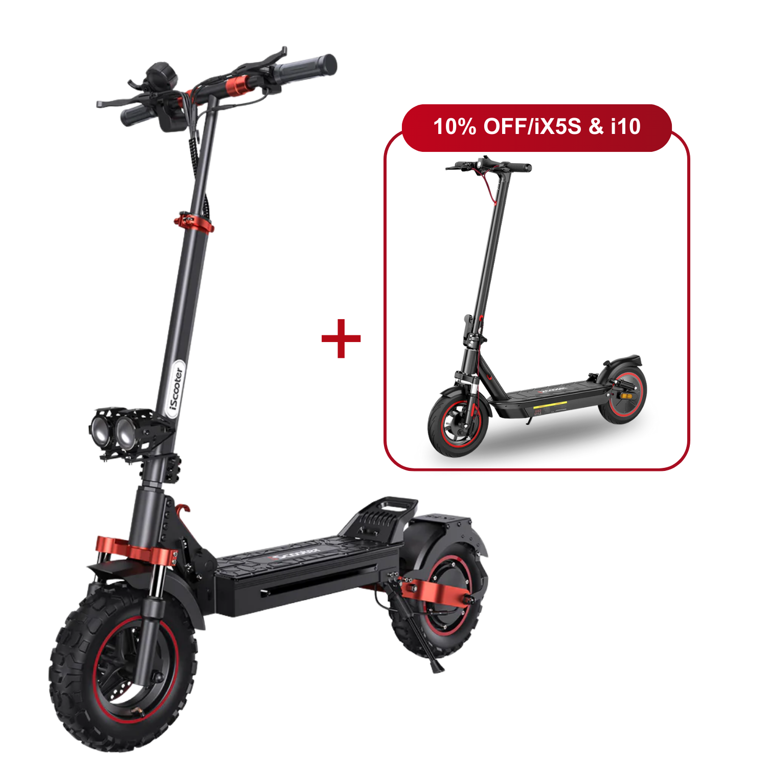 Offre combinée : 10 % de réduction - iScooter : 2 trottinettes électriques au meilleur prix