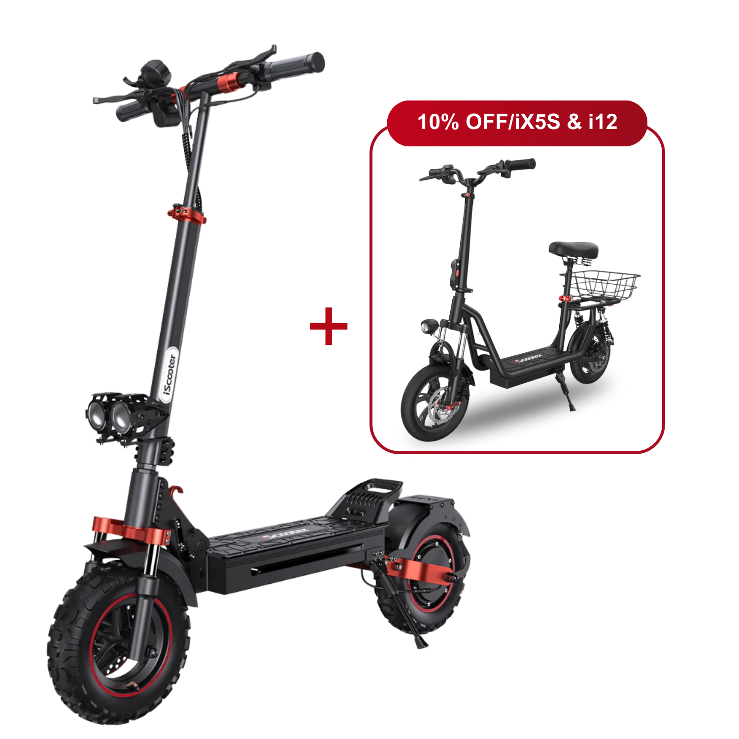 Offre combinée : 10 % de réduction - iScooter : 2 trottinettes électriques au meilleur prix
