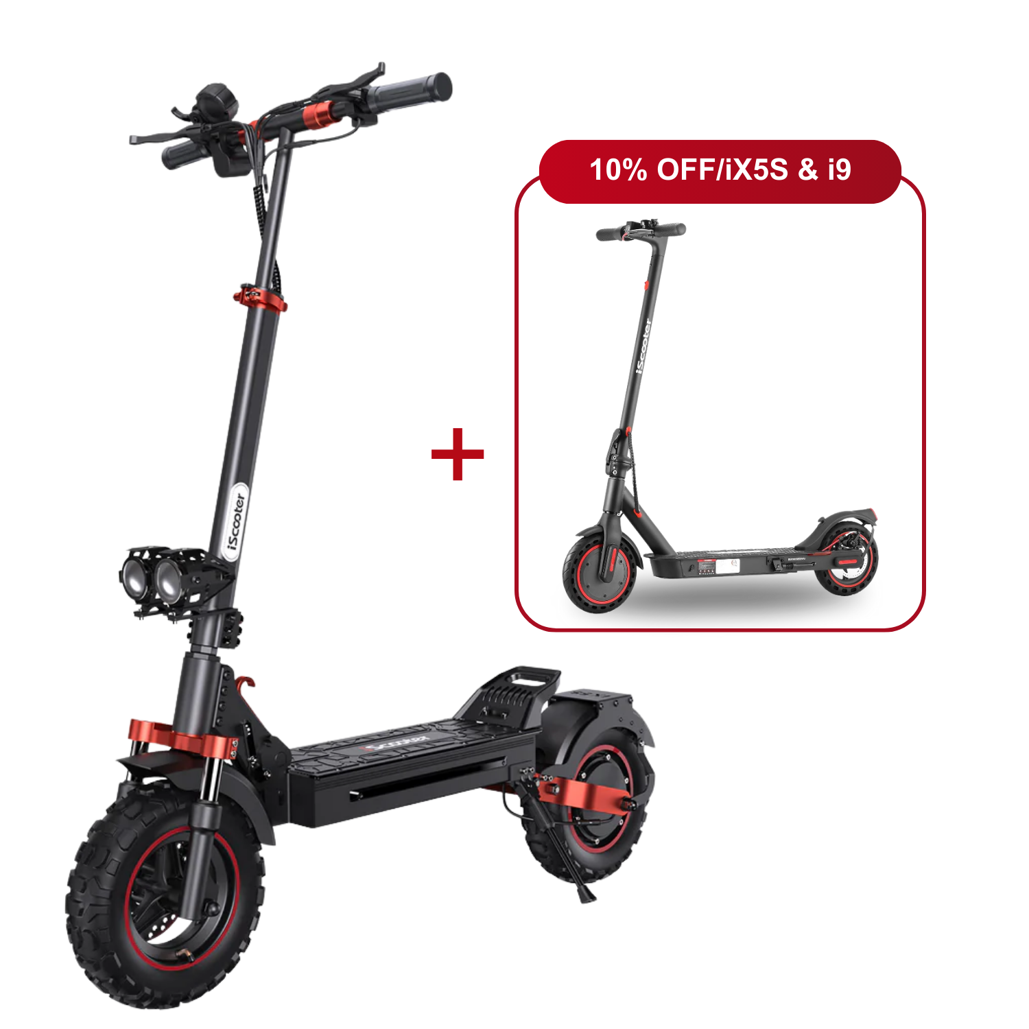 Offre combinée : 10 % de réduction - iScooter : 2 trottinettes électriques au meilleur prix