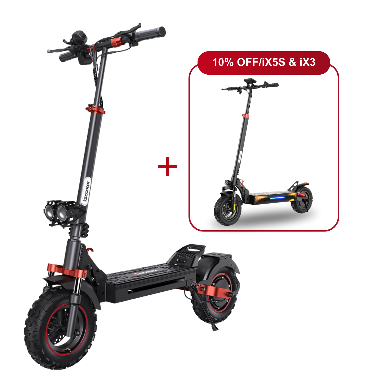 Offre combinée : 10 % de réduction - iScooter : 2 trottinettes électriques au meilleur prix
