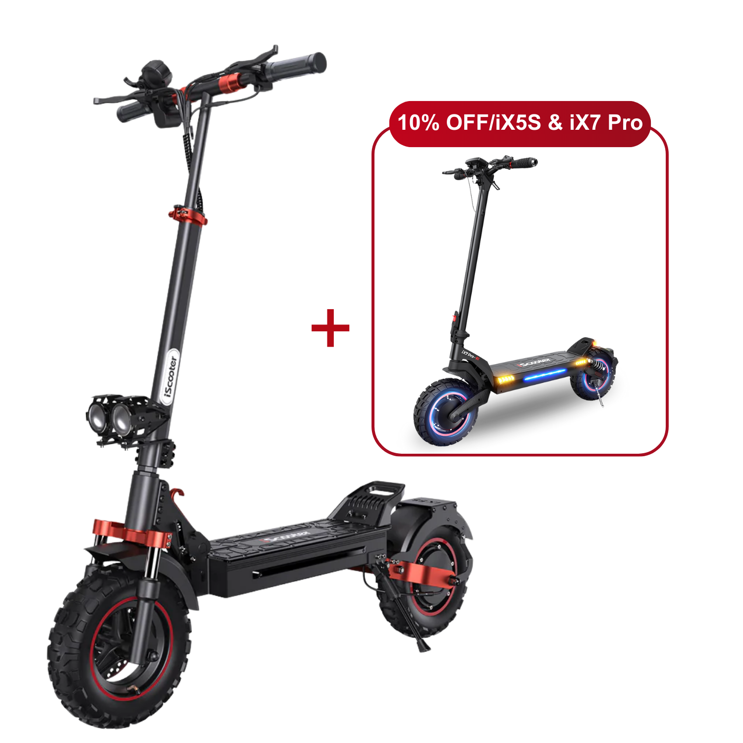 Offre combinée : 10 % de réduction - iScooter : 2 trottinettes électriques au meilleur prix