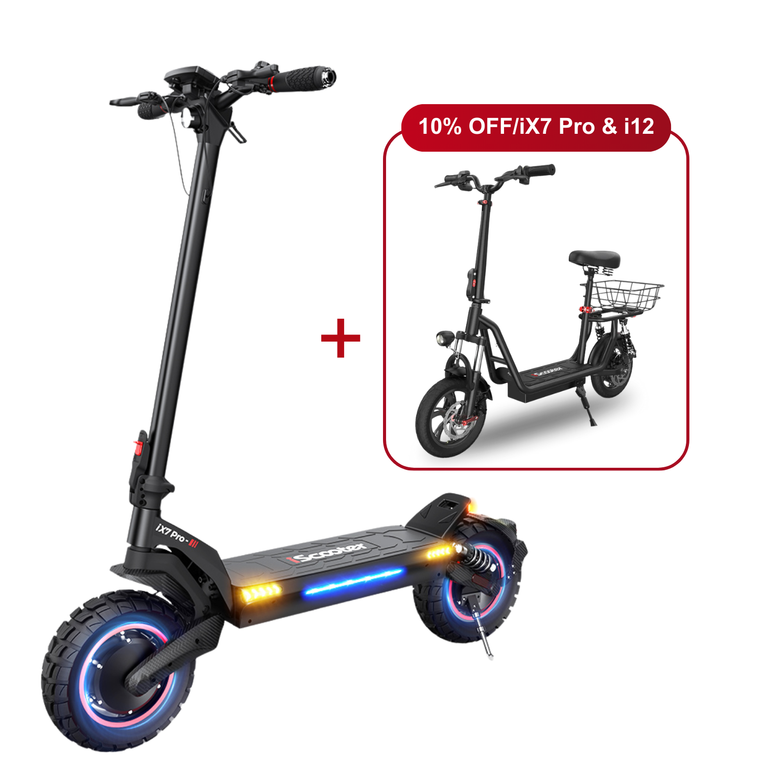 Offre combinée : 10 % de réduction - iScooter : 2 trottinettes électriques au meilleur prix