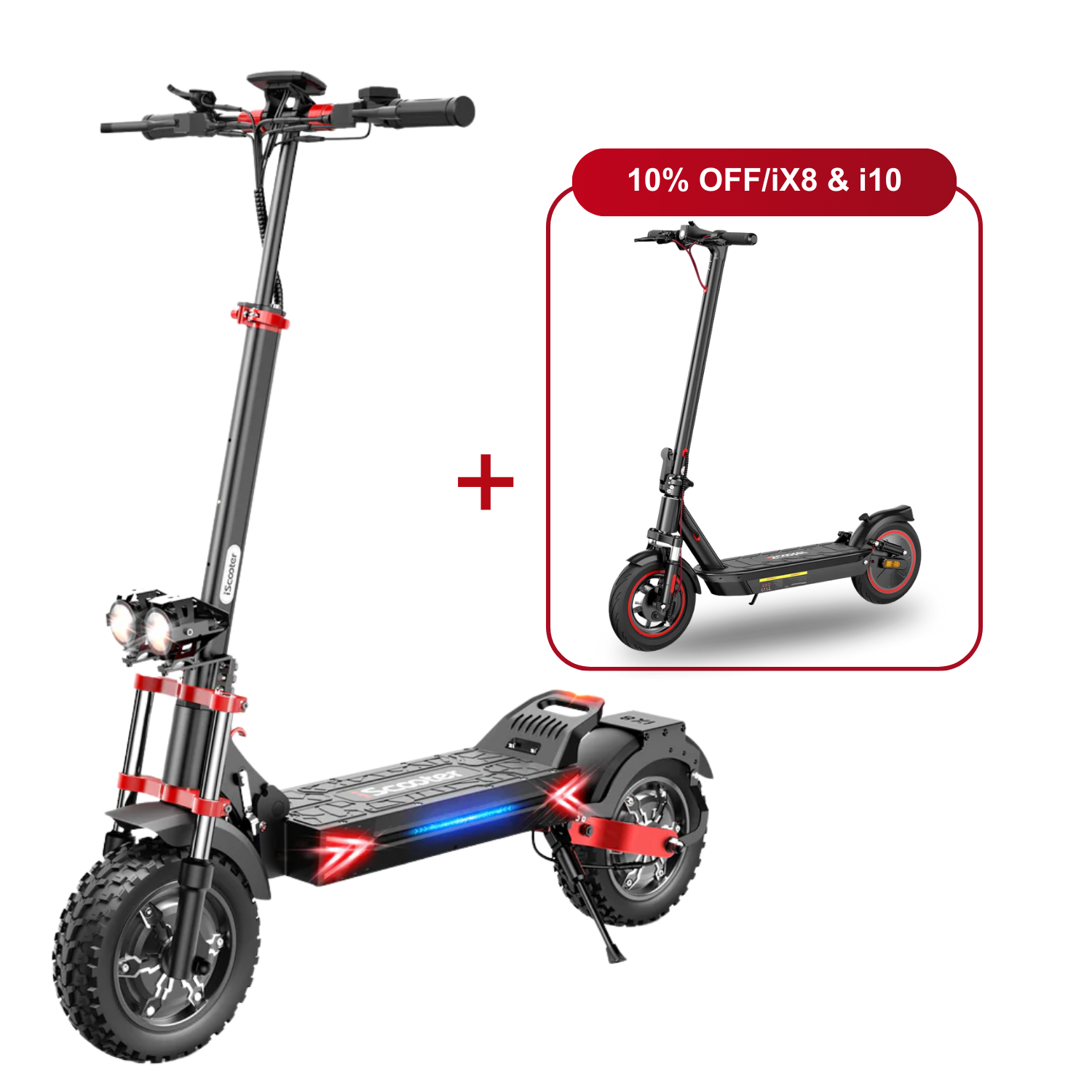 Offre combinée : 10 % de réduction - iScooter : 2 trottinettes électriques au meilleur prix