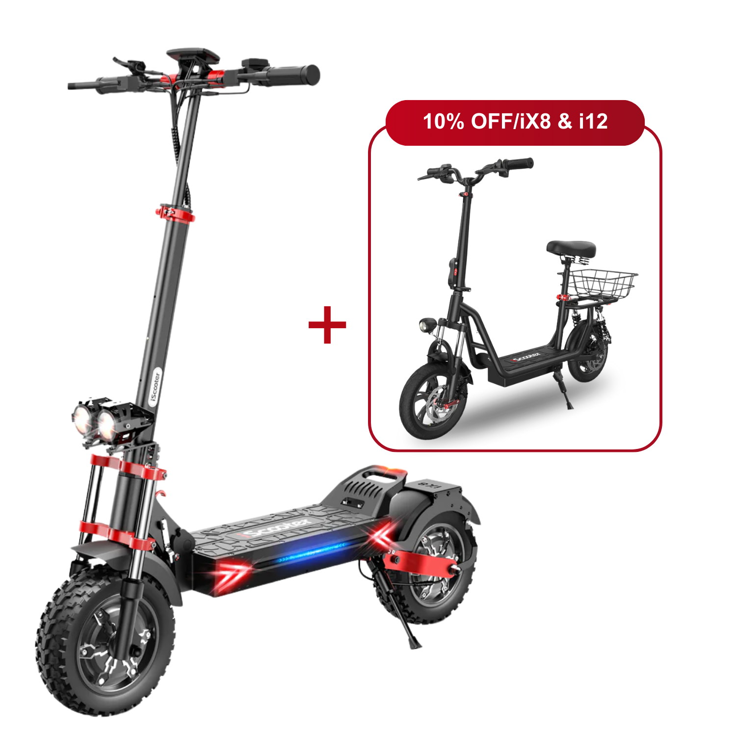 Offre combinée : 10 % de réduction - iScooter : 2 trottinettes électriques au meilleur prix