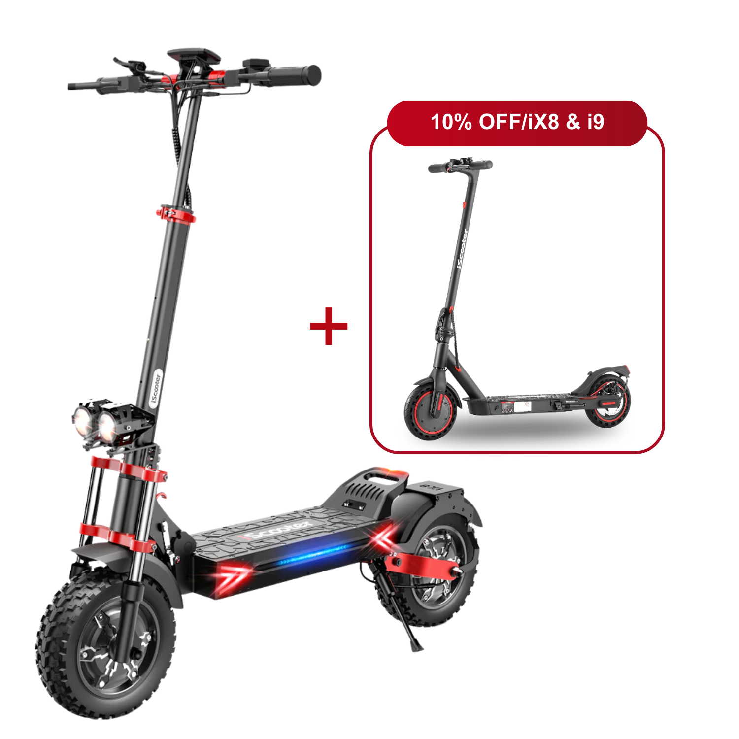 Offre combinée : 10 % de réduction - iScooter : 2 trottinettes électriques au meilleur prix