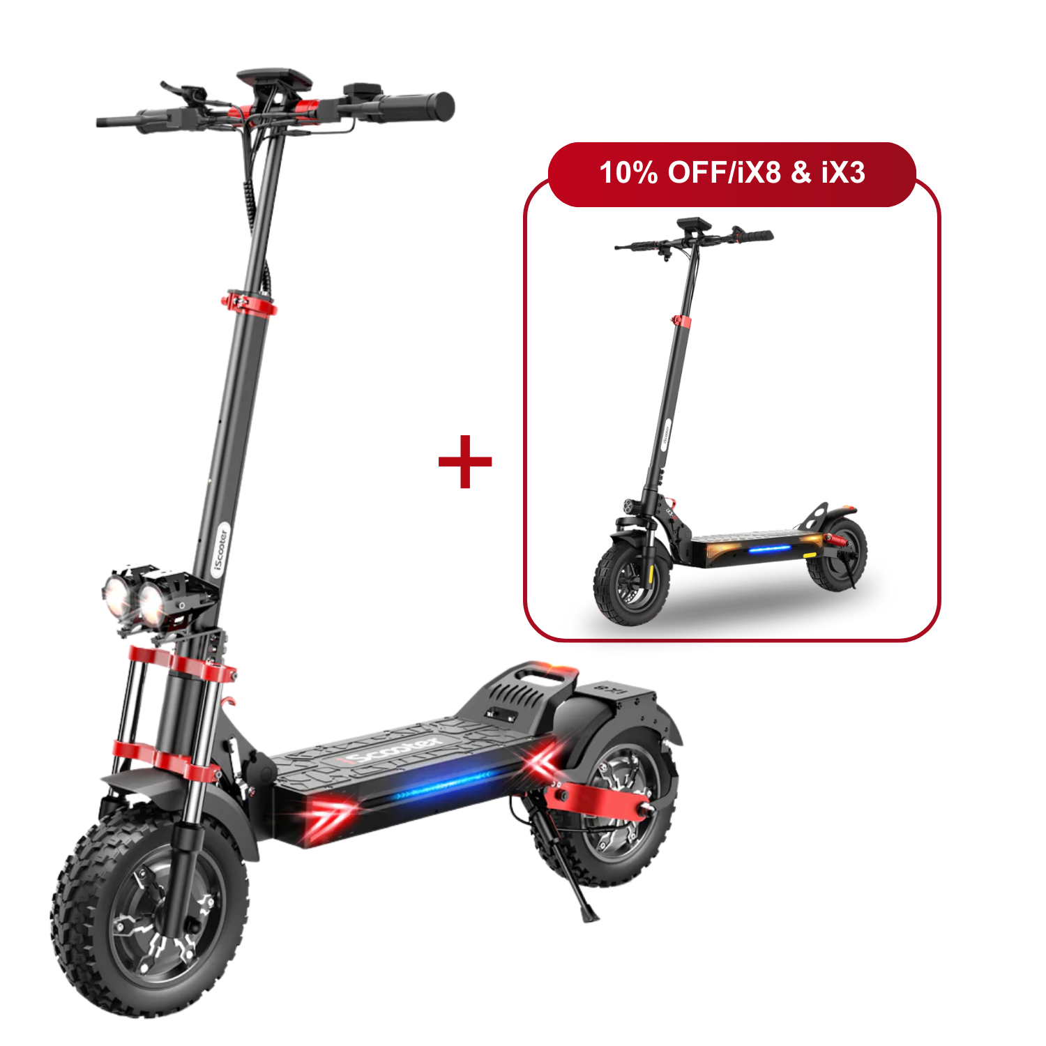 Offre combinée : 10 % de réduction - iScooter : 2 trottinettes électriques au meilleur prix