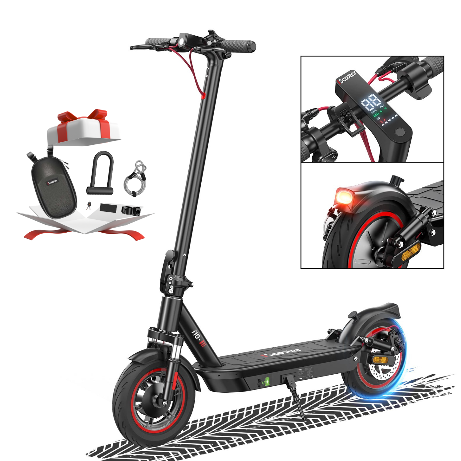 iScooter i10 650W Peak Motor Commuter Electric Scooter