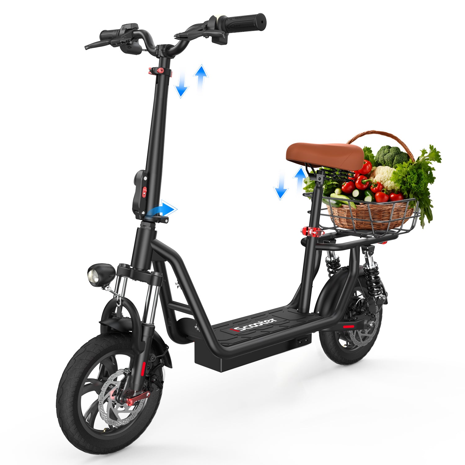 iScooter i12 Electric Scooter with Seat & Carry Basket