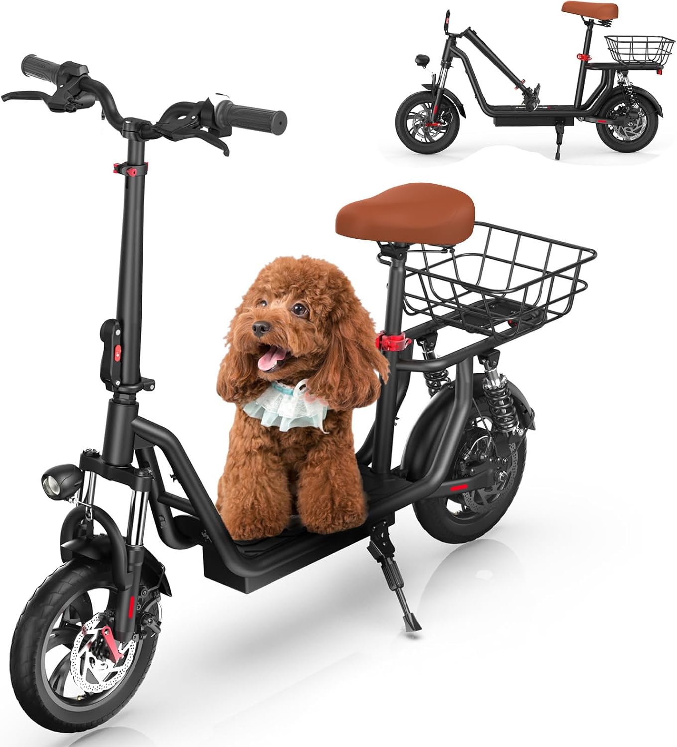 iScooter i12 Electric Scooter with Seat & Carry Basket