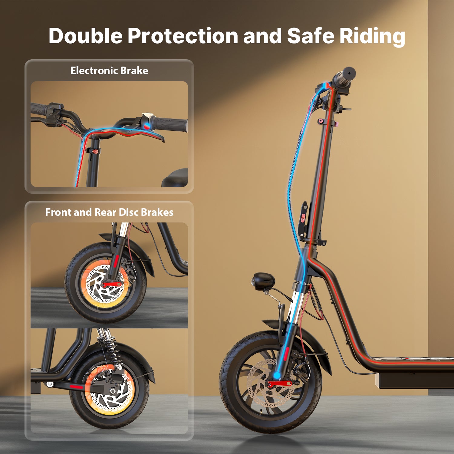 iScooter i12 Electric Scooter with Seat & Carry Basket