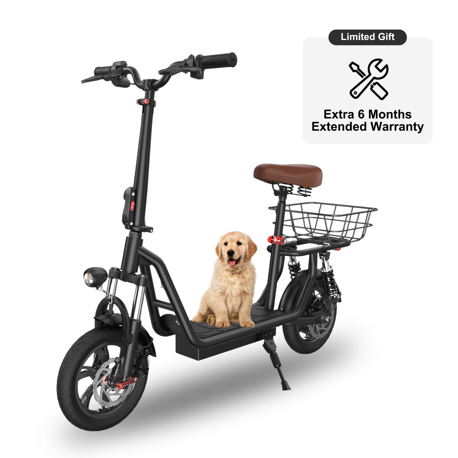 iScooter i12 Electric Scooter with Seat & Carry Basket