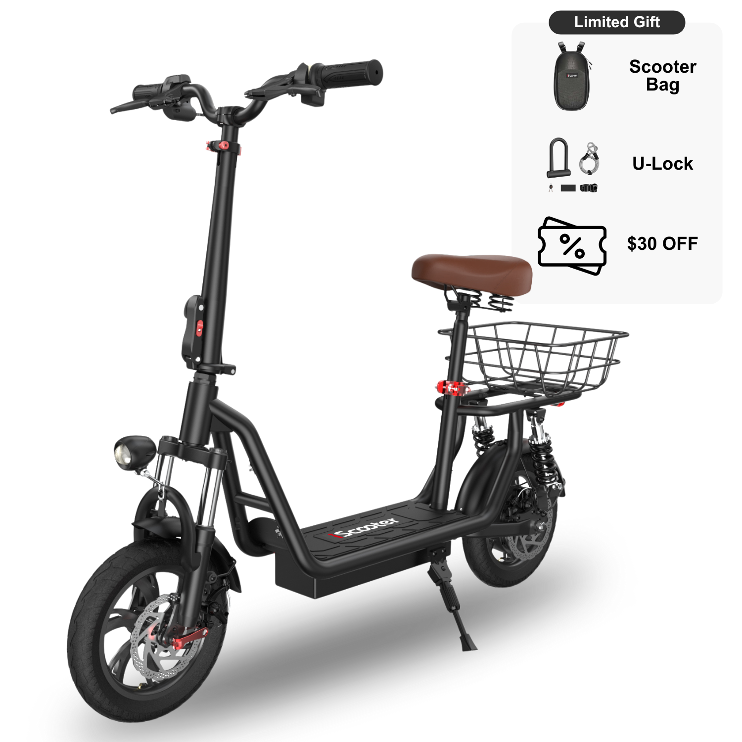 iScooter i12 500W Electric Scooter with Seat